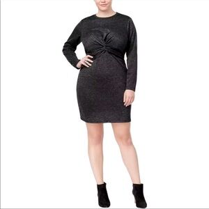 NWT Whitespace Dark Heather Gray Twist Front Dress Sz. 1X